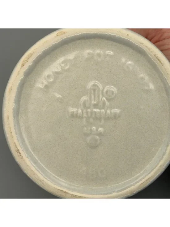 Pfaltzgraff Yorktowne 16oz Stoneware Honey Pot & Lid #480 Blue Lettering - Picture 9 of 9